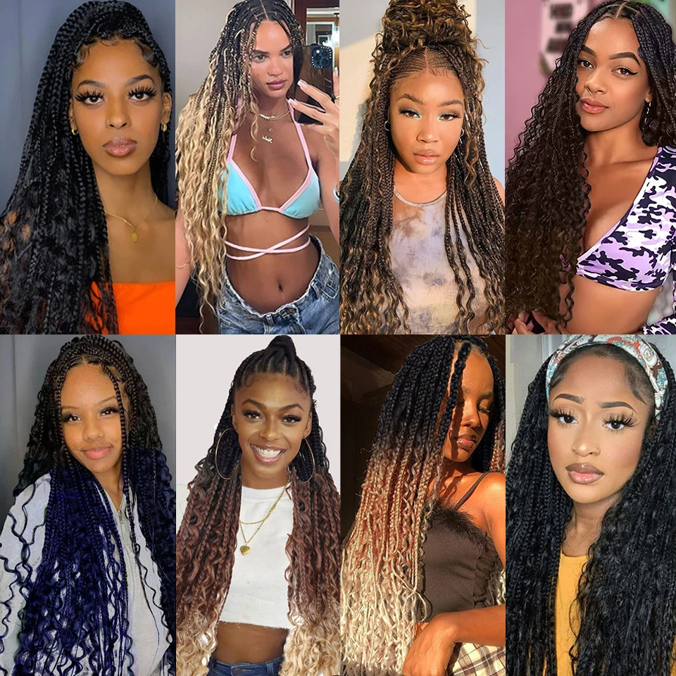 Длинные косички в богемном стиле для волос богини коробке 18 дюймов хиппи с