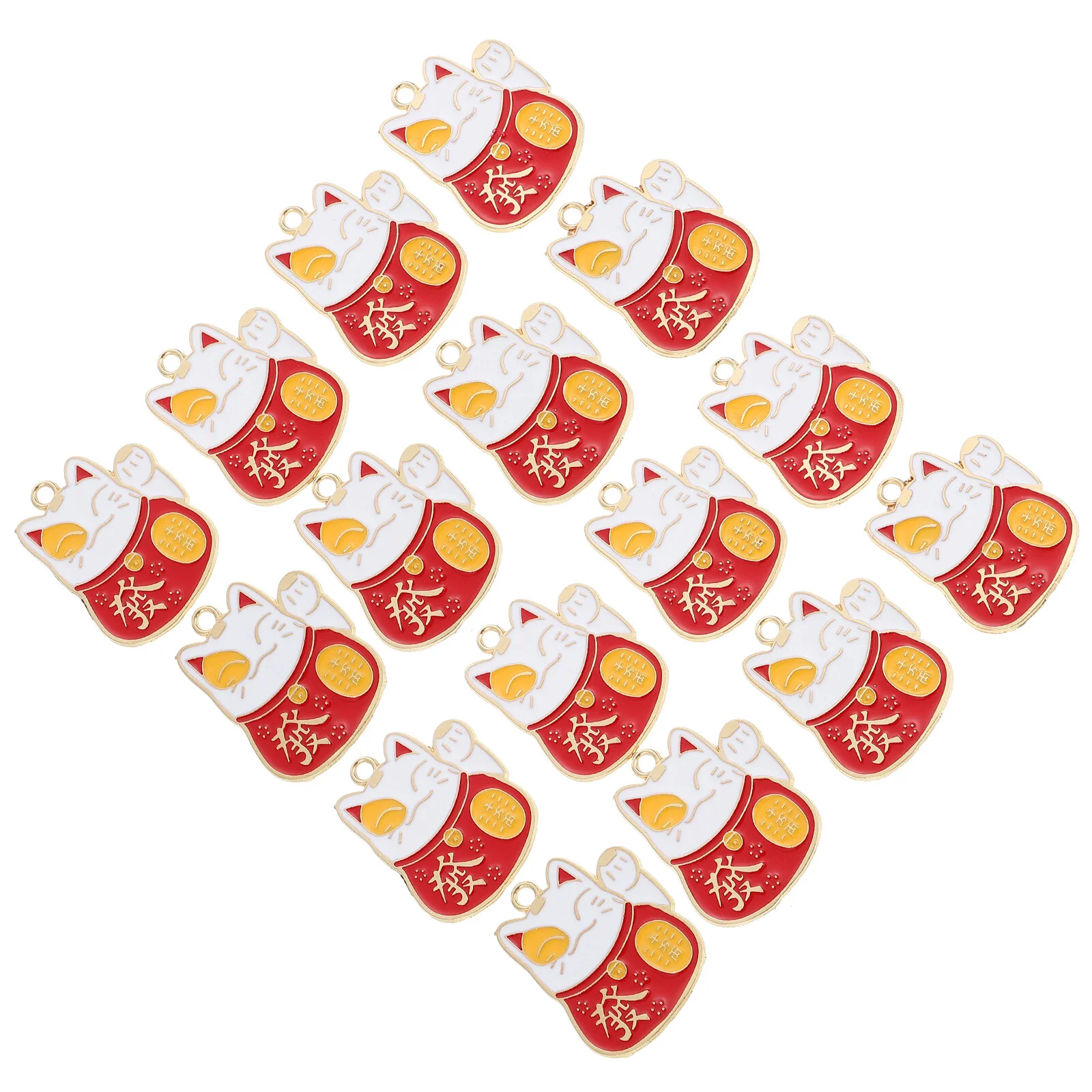 

20 Pcs Lucky Cat DIY Material Key Fob Charms Pendant Bracelet Craft Alloy Woman Bracelet Charms