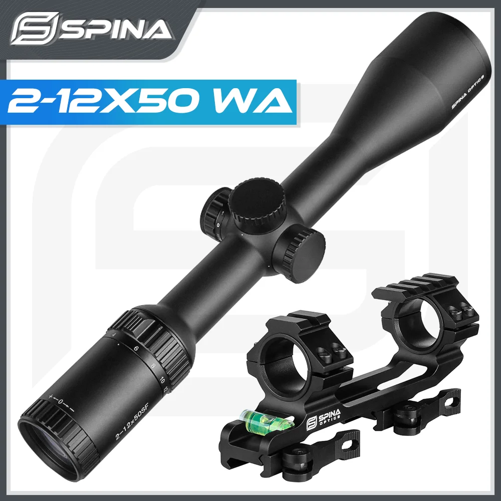 

Spina Optics 2-12x50 SF Illuminated Reticle Riflescope 1/4 MOA Tactical Hunting Rifle Scope for Airsoft Sniper Sight