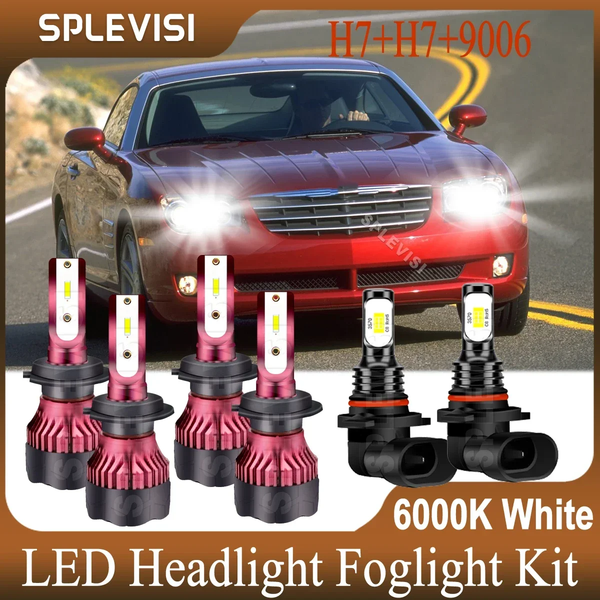 Светодиодные фары дальнего ближнего света прозрачные белые противотуманные для