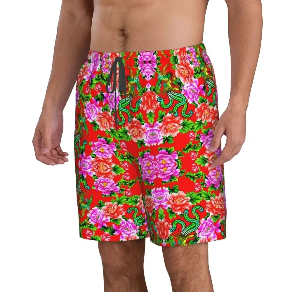 Мужские пляжные шорты Dongbei Dahua с большими цветами удобные и повседневные женские