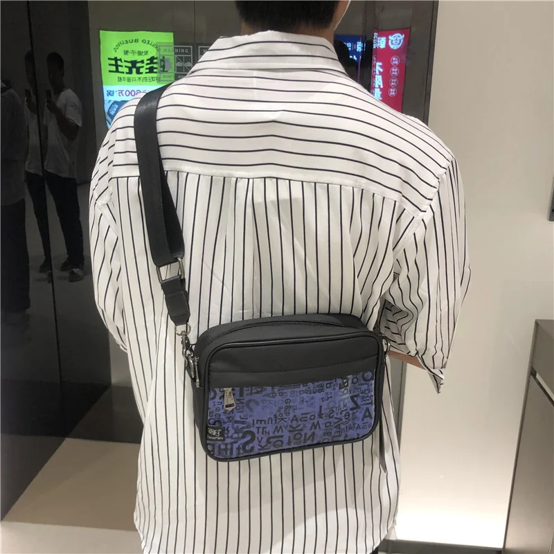 

Men's Shoulder Bag Fashion Letter Crossbody Men's Bag Fashion Color Crossbody Mobile Bag