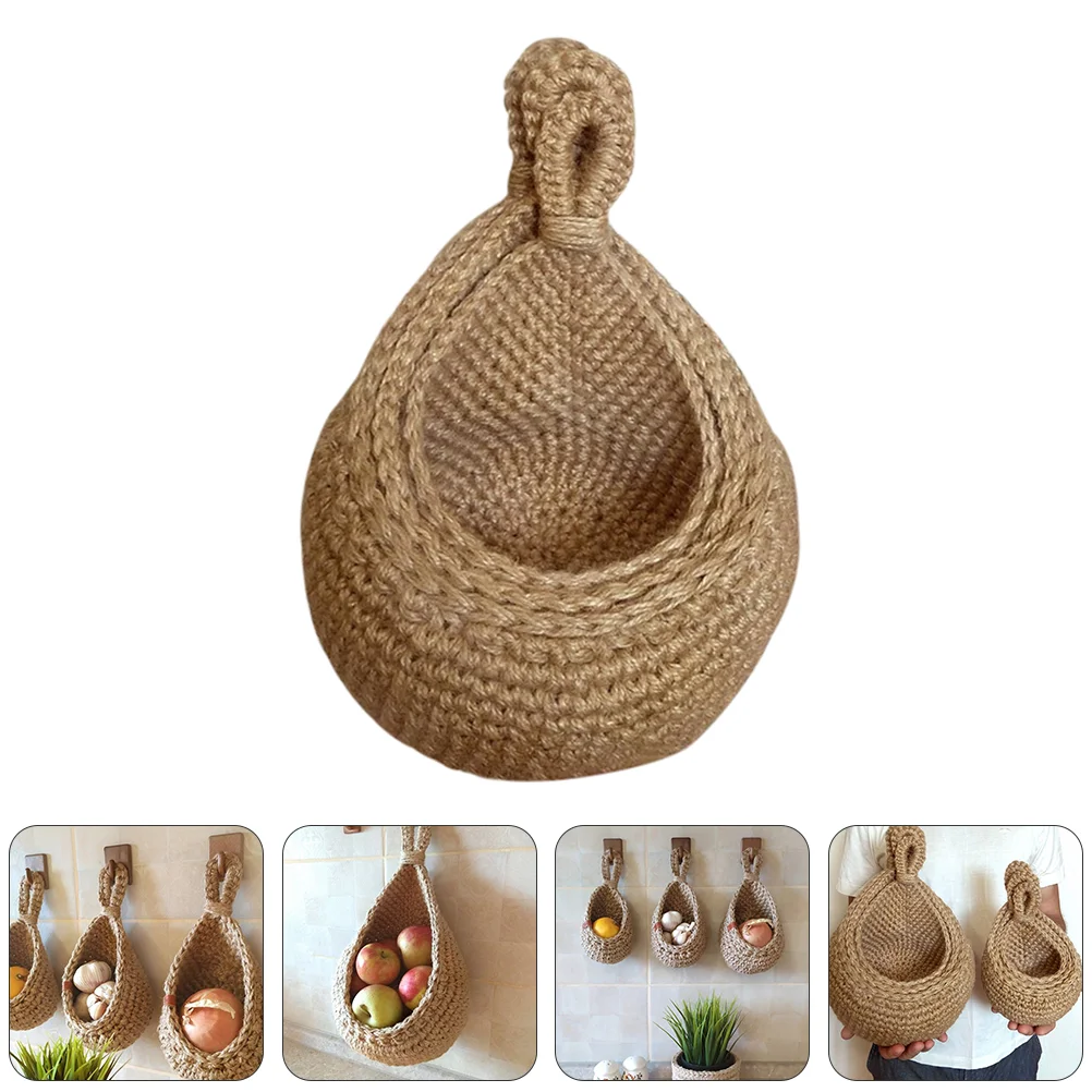 

Hanging Fruit Woven Basket Hanging Storage Basket Wall Basket Decor Pocket Hanger