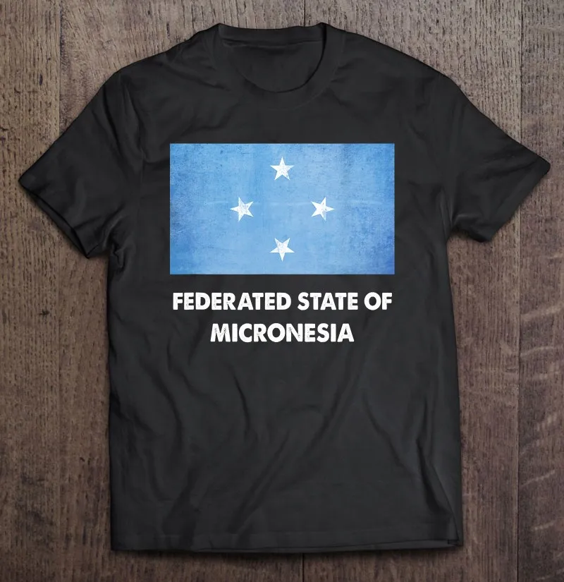 

Футболка с флагом штата Микронезии, футболка с микронезией, унисекс баскетбольные мужские рубашки, Мужская хлопковая футболка