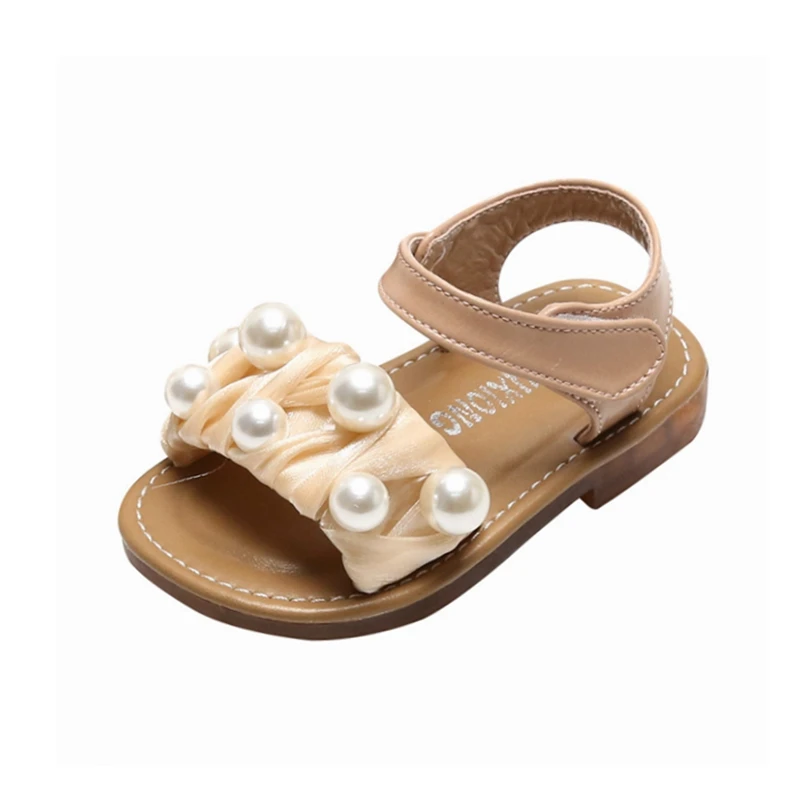 

12-16cm Brand Little Girls Summer Sandals,Lace Pearls Fashion Toddler Princess Dress Shoes,0-3Years Infant Baby Walkers Shoes