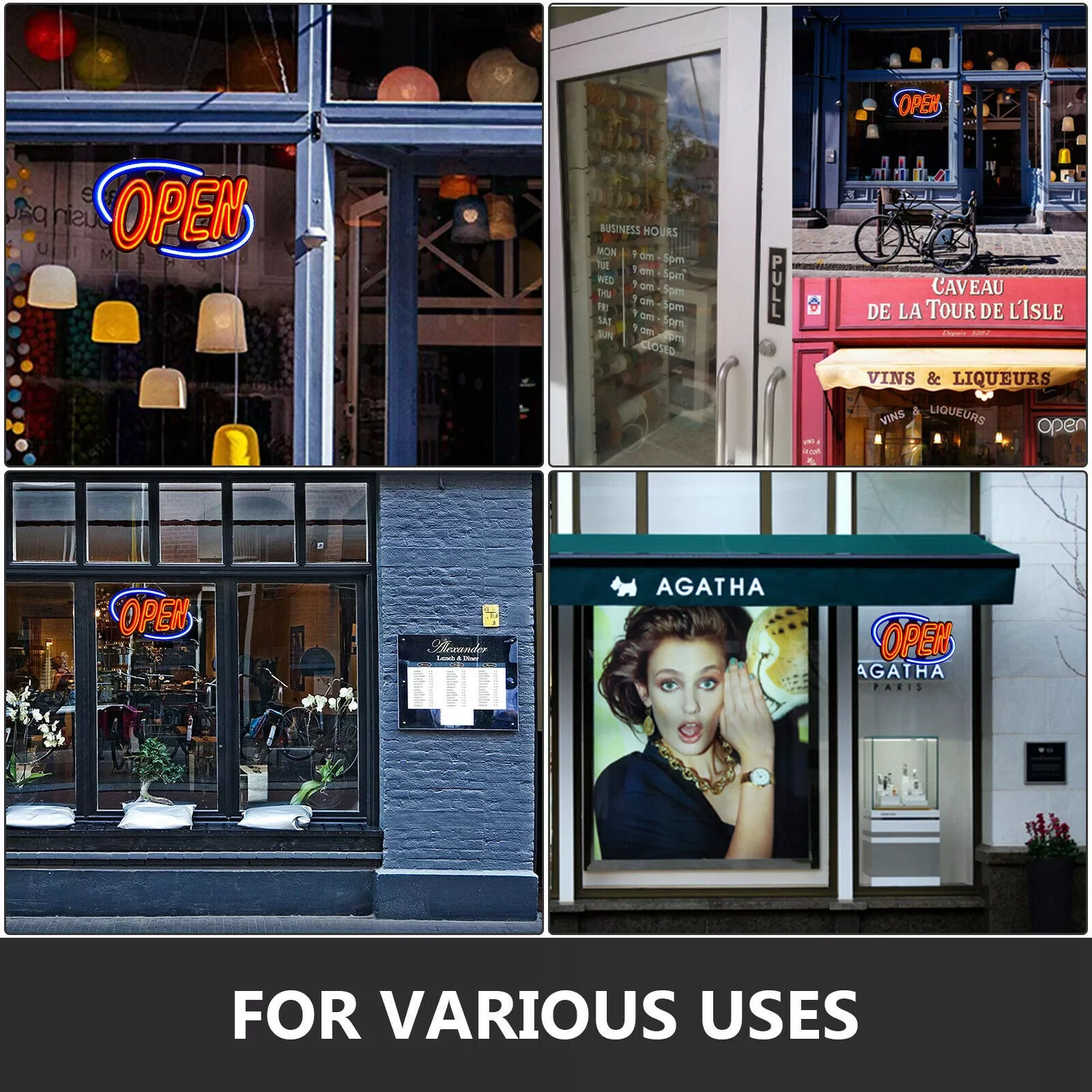 

Неоновый светильник с открытой вывеской, светодиодный светильник для клубов, Большой горизонтальный светильник для делового магазина, маг...