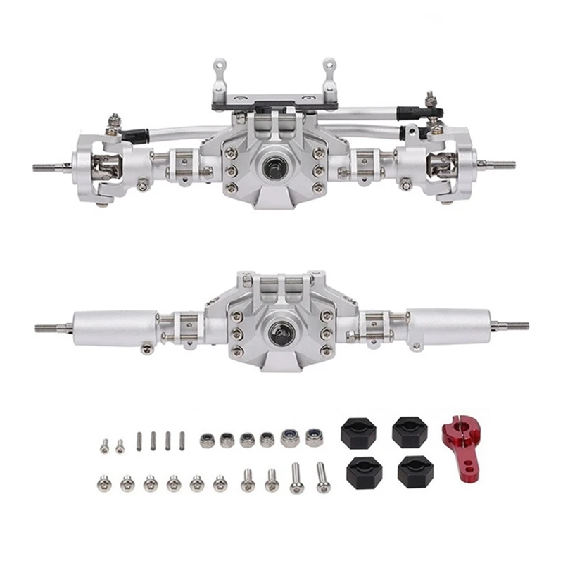 

CNC Anodized Front And Rear Axle Accessories For 1/10 RC Crawler Car Axial SCX10 II 90046 RC4WD D90 RGT 86100 Redcat GEN8 Silver