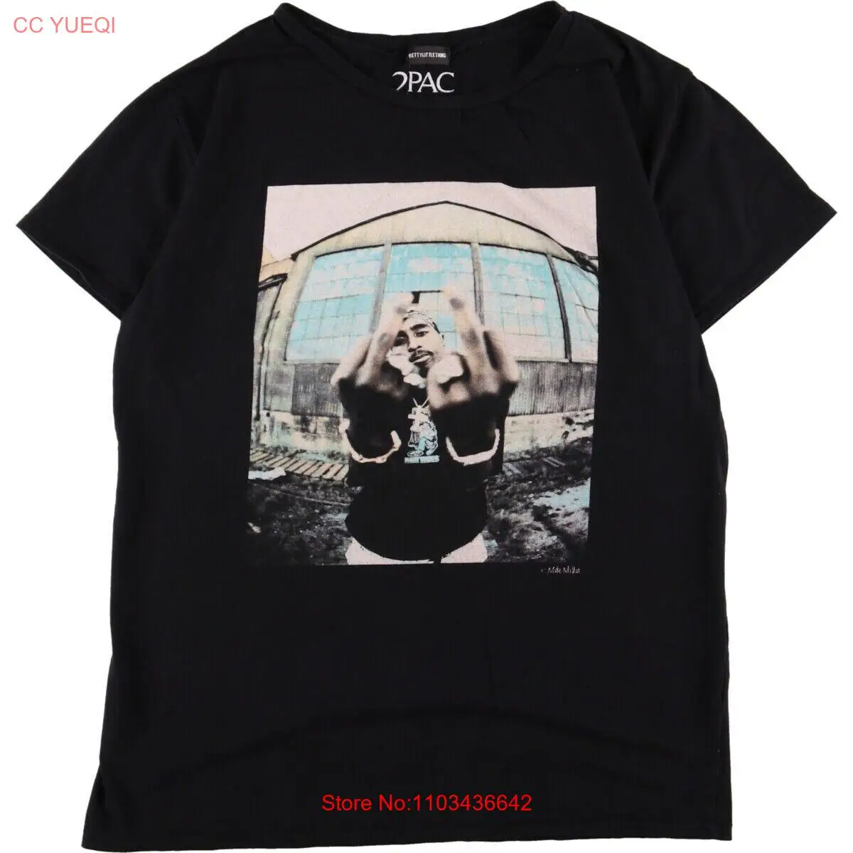 Одежда Prettylittlething 2Pac Футболка с запахом T Мужская M винтажная/Eaa358390 230803