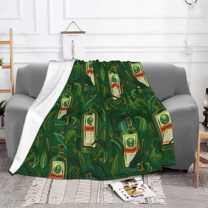 

German Jaegermeister Logo Blankets Flannel Spring Autumn Multifunction Ultra-Soft Throw Blanket for Bed Travel Rug Piece