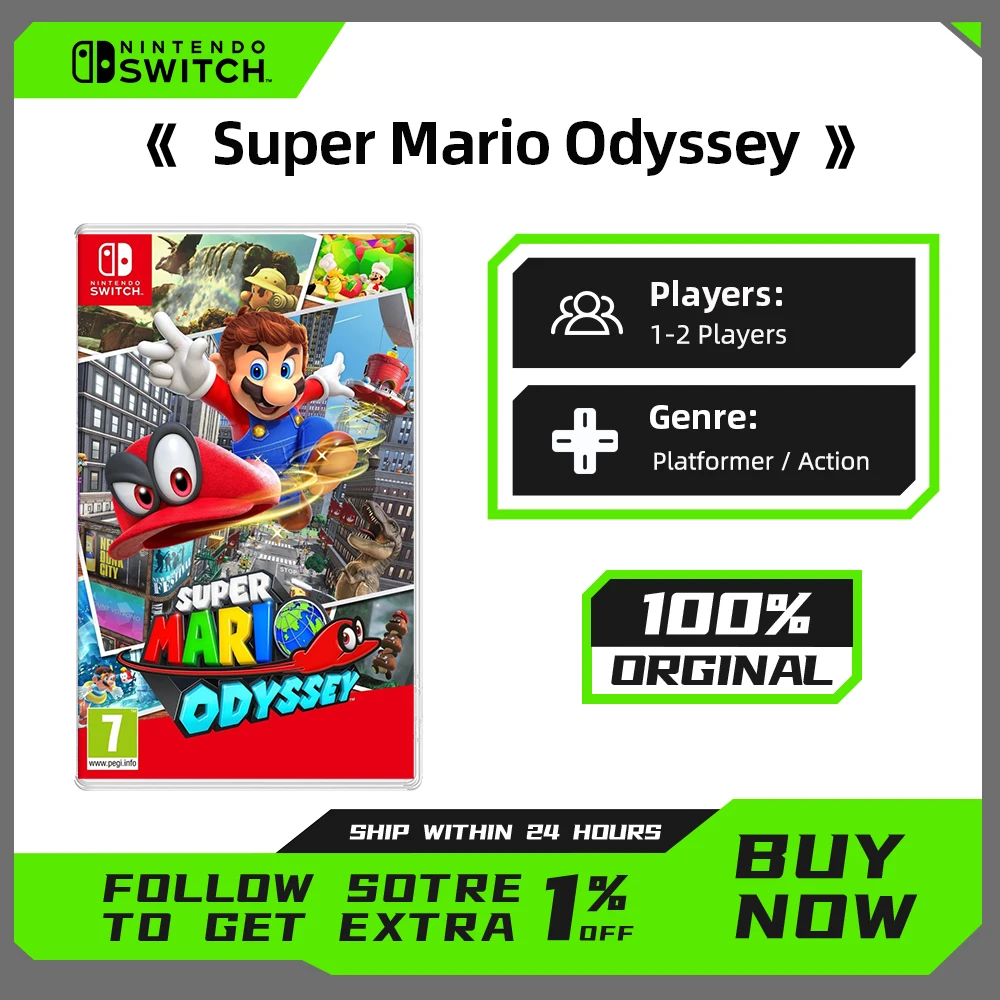 Игровая консоль Nintendo Switch Super Mario Odyssey портативная настольная ТВ-режимная