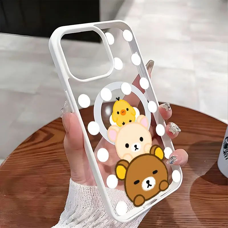 Фото Милый чехол для телефона Rilakkuma Jenga, креативный, модный, защитный, противоударный, подходит для iPhone 11, 12, 13, 14, 15, 16, 17 Pro Max №5