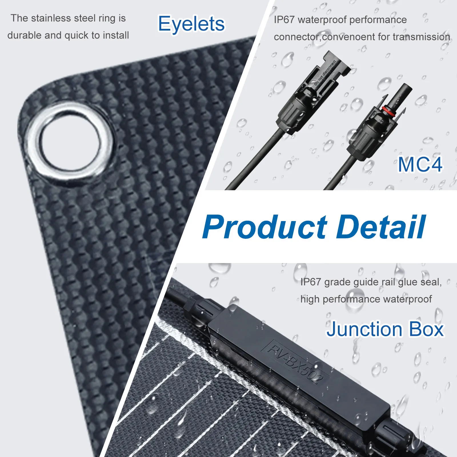 Гибкие аксессуары для солнечных панелей 12 В/24 В 100 Вт 200 300 500 600