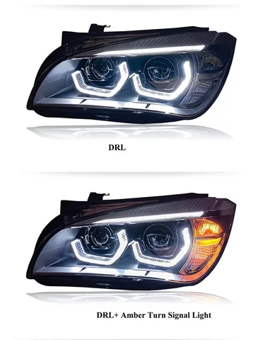 2 шт. автомобильные светодиодные фары для BMW X1 E84 фары 2010-2015 светодиодные DRL указатели поворота передние фары автоаксессуары