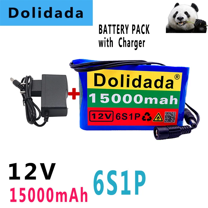 

Портативная аккумуляторная батарея 12 В, 15000 мАч, аккумулятор большой емкости, постоянный ток 12,6 в, 15 Ач, зарядное устройство для камеры видео...