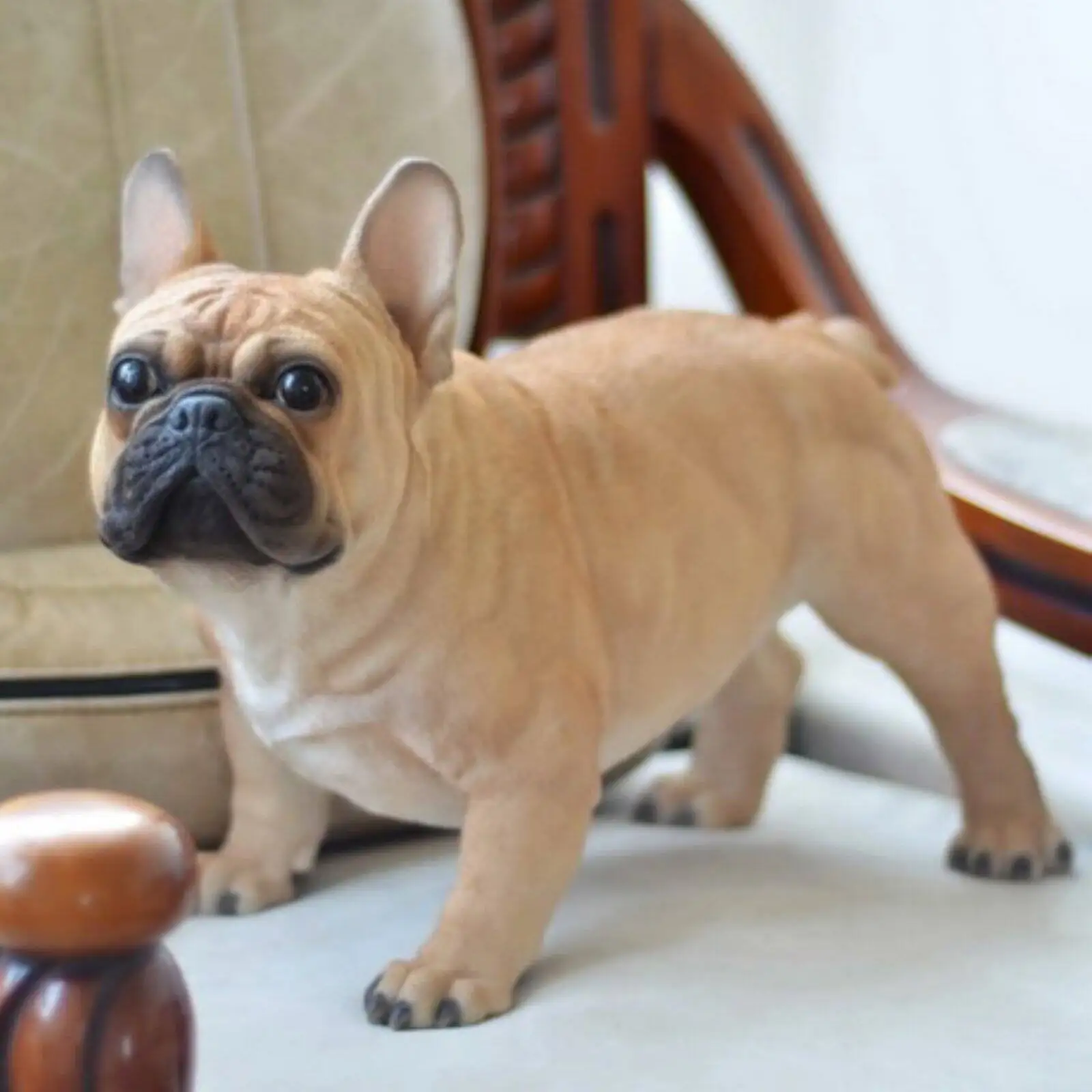 

French Bulldog Garden Statue Resin Plastic Brown