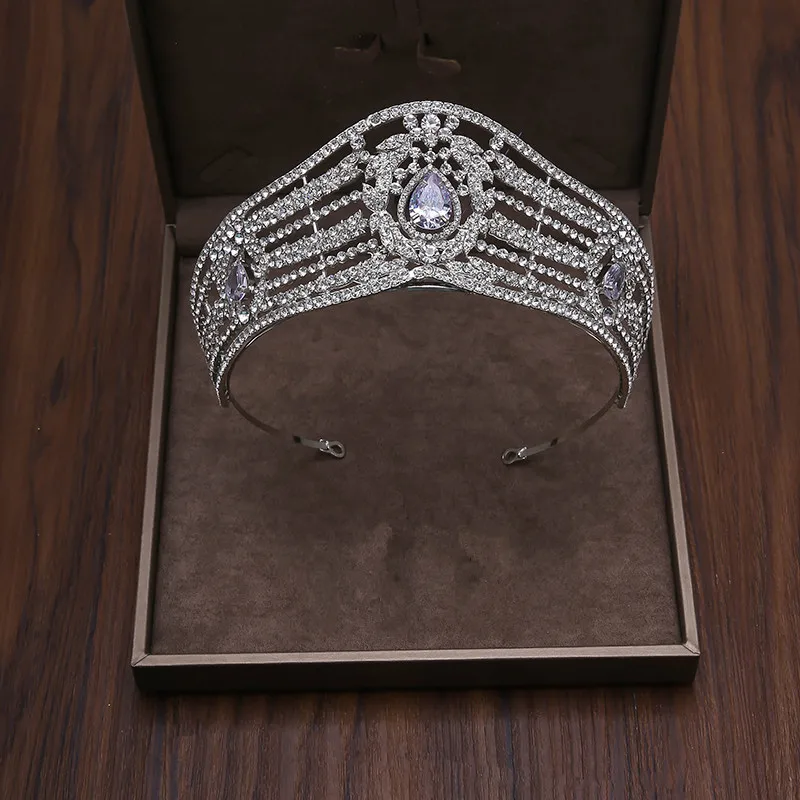 

Silver Tiara and Tiara, Female Wedding Accessories, Bridal Crystal Rhinestone Tiara Ball Beauty Pageant Bridal Tiara