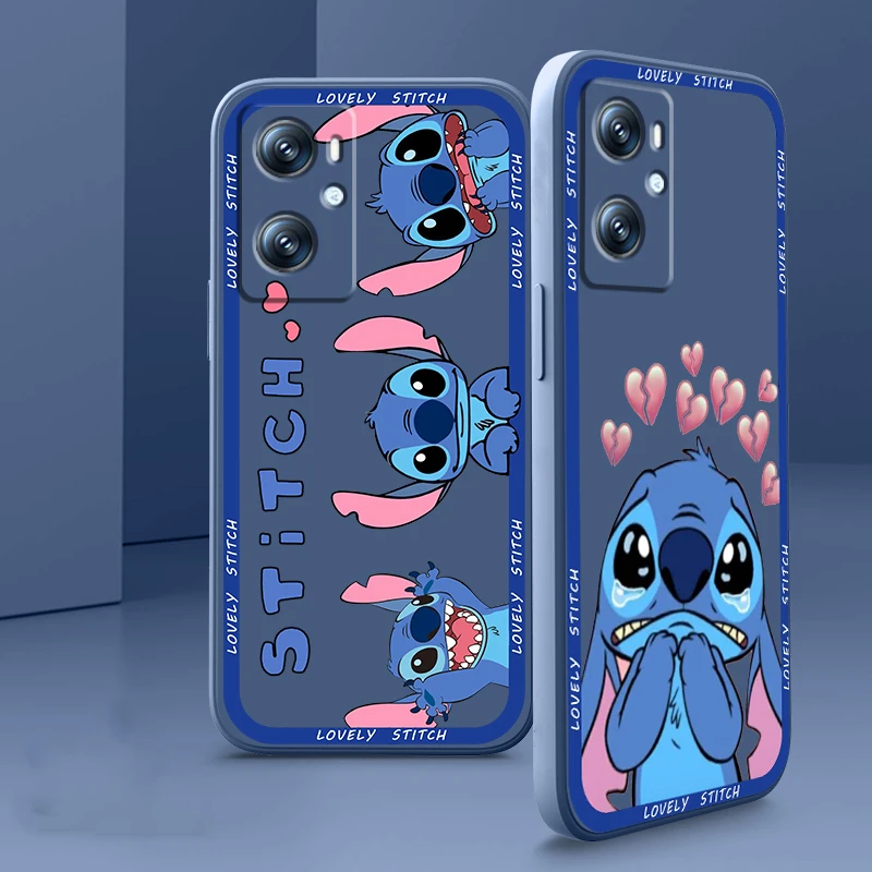 

Disney Lilo & Stitch Art Phone Case For OPPO Find X5 X3 F21 Lite A96 A94 A93 A77 A76 A74 A72 A57 A53S A16 A9 5G Liquid Rope