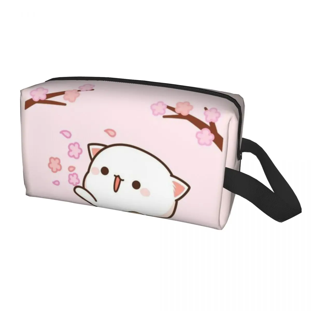 

Travel Kawaii Mochi Cat Peach And Goma Toiletry Bag Fashion Makeup Cosmetic Organizer for Women Beauty Storage Dopp Kit Case