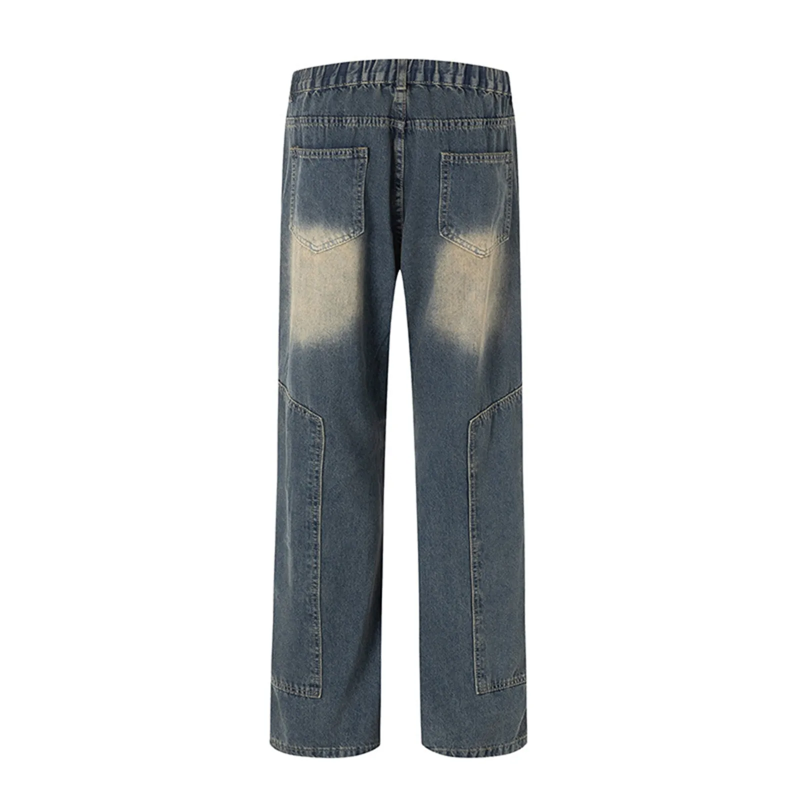 Джинсы на молнии для мужчин тяжелой промышленности 2024 весна и осень ретро