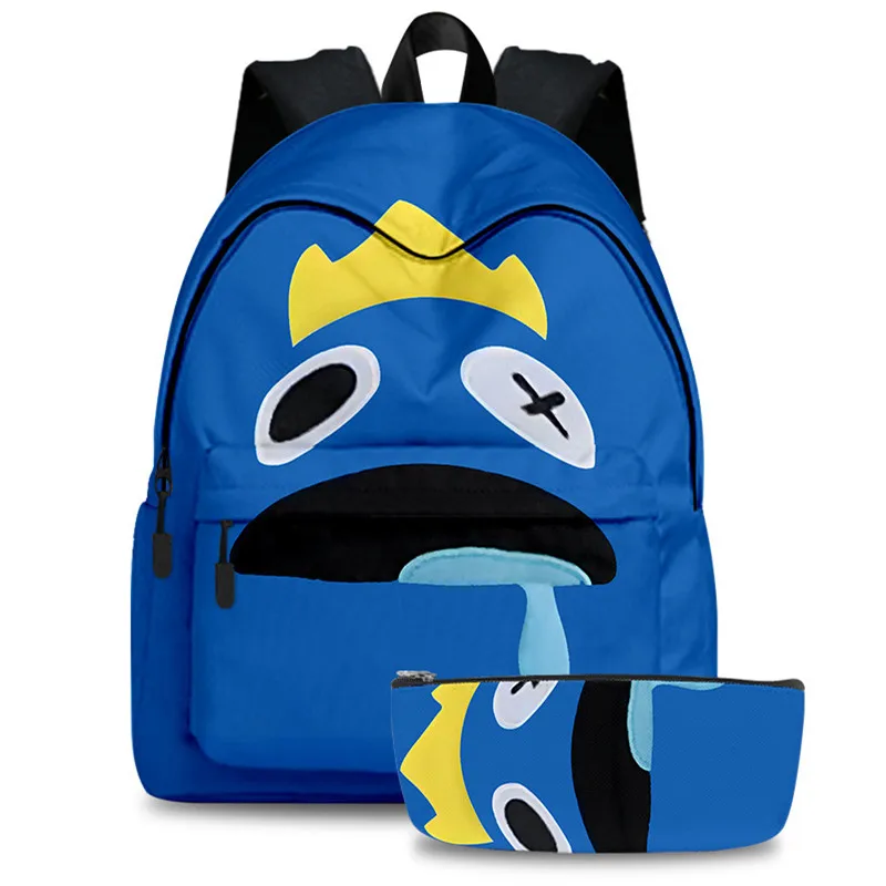

3D Printed Rainbow Friends Backpack Schoolbag Primary Middle School Students Boys Girls Anime Cartoon Oxford Waterproof Backpack
