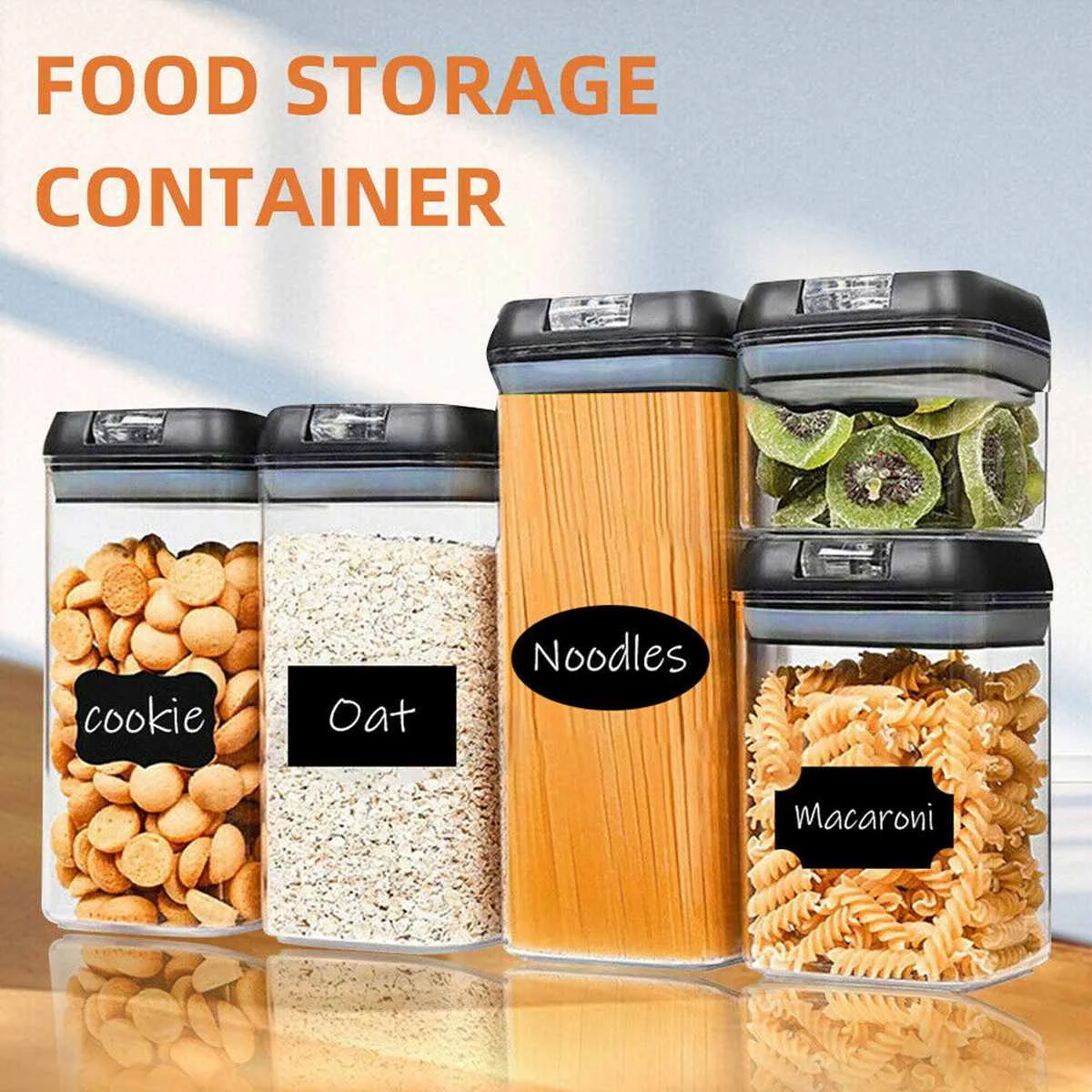 

14pcs Food Storage Containers with Lid Storage Jars Containers Airtight Seal Pot Kitchen Cabinet Cereal Food Storage Box