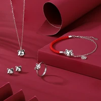 925 sterling silver jewelry sets for women female necklace bracelet earrings rings tiger animal gold fine jewelry party gifts