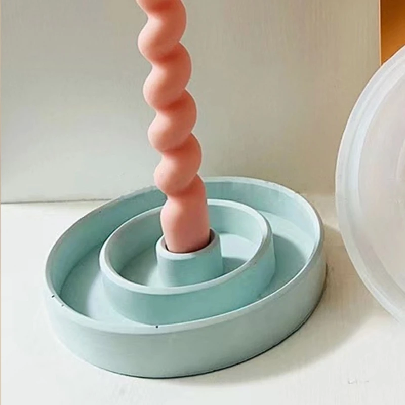 Круглый бетонный подсвечник форма для подноса коробка хранения помады ювелирных