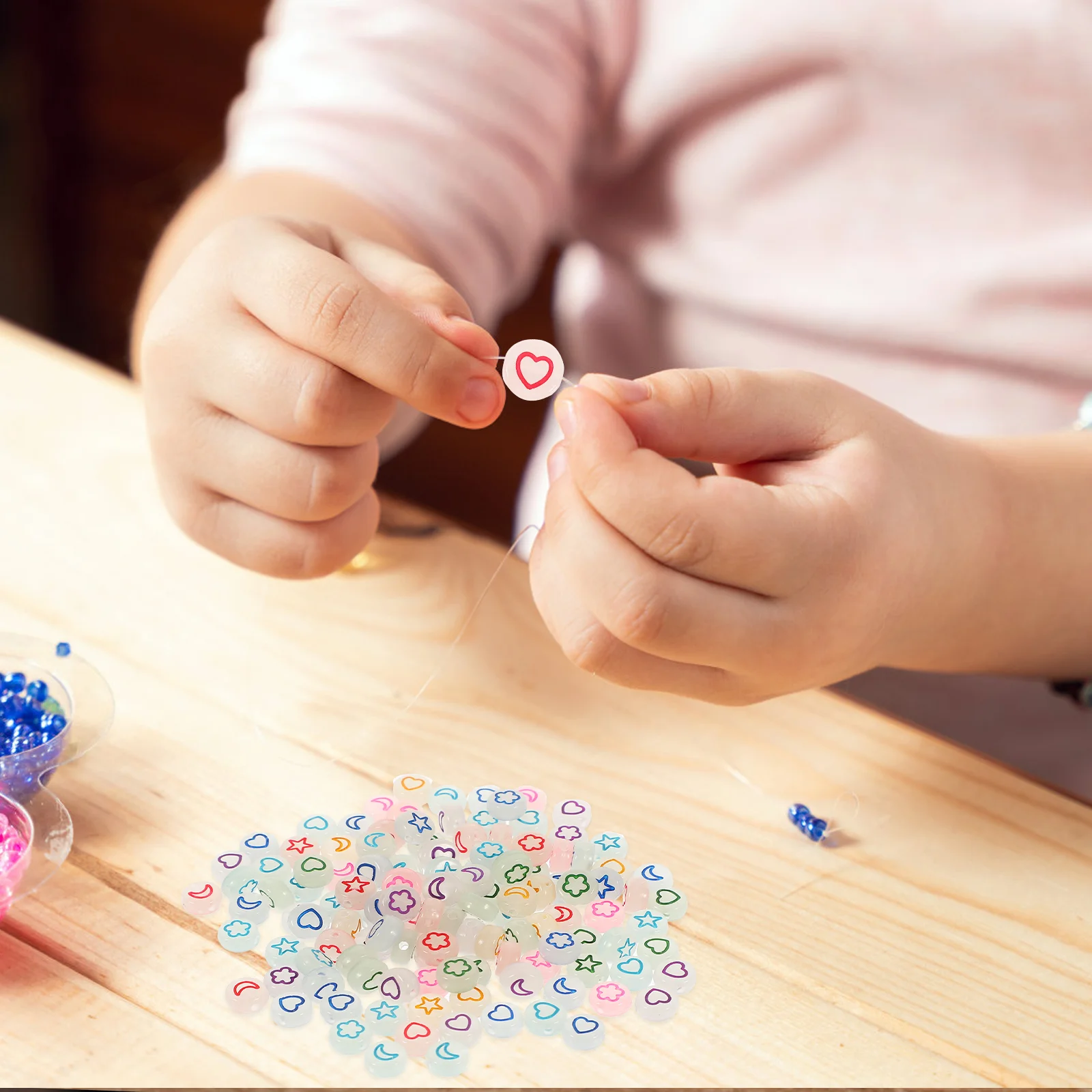 Светящиеся бусины для браслета с буквами изготовления аксессуаров подвеска