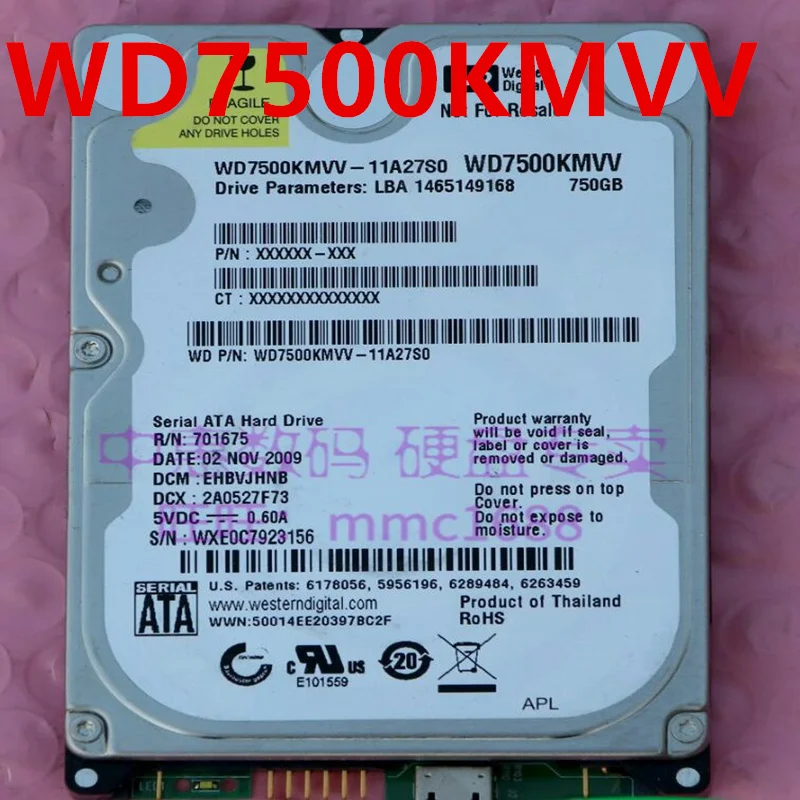 

95% New Original Mobile Hard Disk Drive For WD 750GB 2.5" For WD7500KMVV