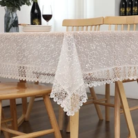 european style lace tablecloth pastoral hollow embroidery rectangular dining table tablecloth white round tea table cloth covers