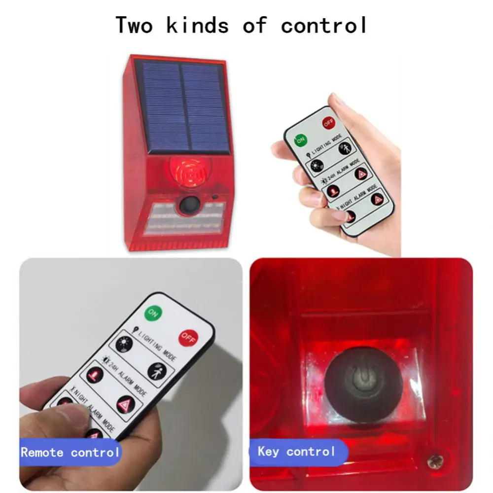 

Security Alarm Siren Multi-function Ip55 Waterproof 129db Loud With Remote Controller For Home Yard Outdoor Detector Wall Light