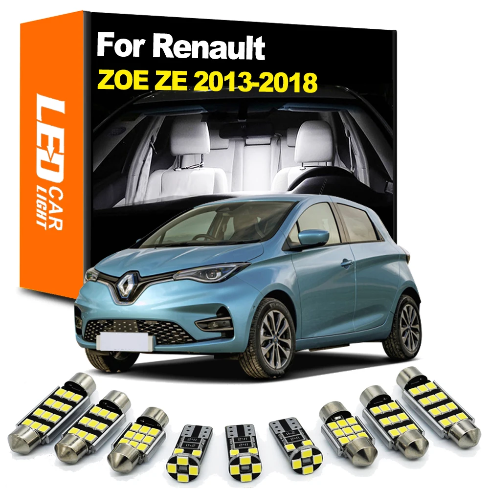 

Zoomsee 8Pcs Interior LED Light Kit For Renault ZOE ZE 2013 2014 2015 2016 2017 2018 Canbus Car Bulb Indoor Dome Trunk Reading