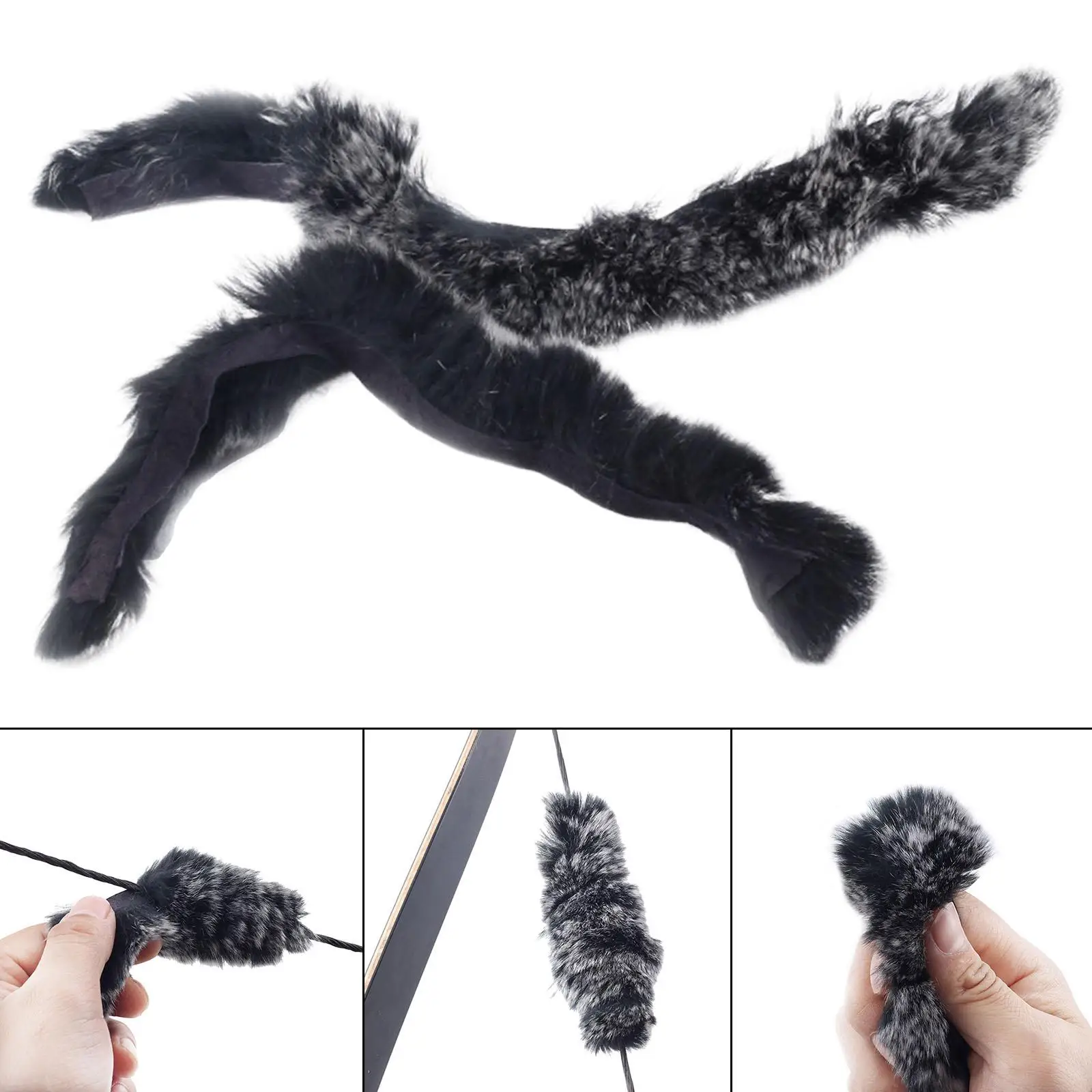 

Archery Bow String Silencer Artificial Rabbit Hair Reusable Archery Dampeners Durable for Compound Recurve Bow Shooting Hunting