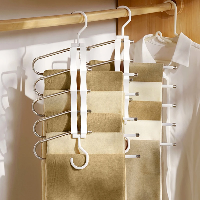 5 в 1 складные вешалки для брюк из нержавеющей стали