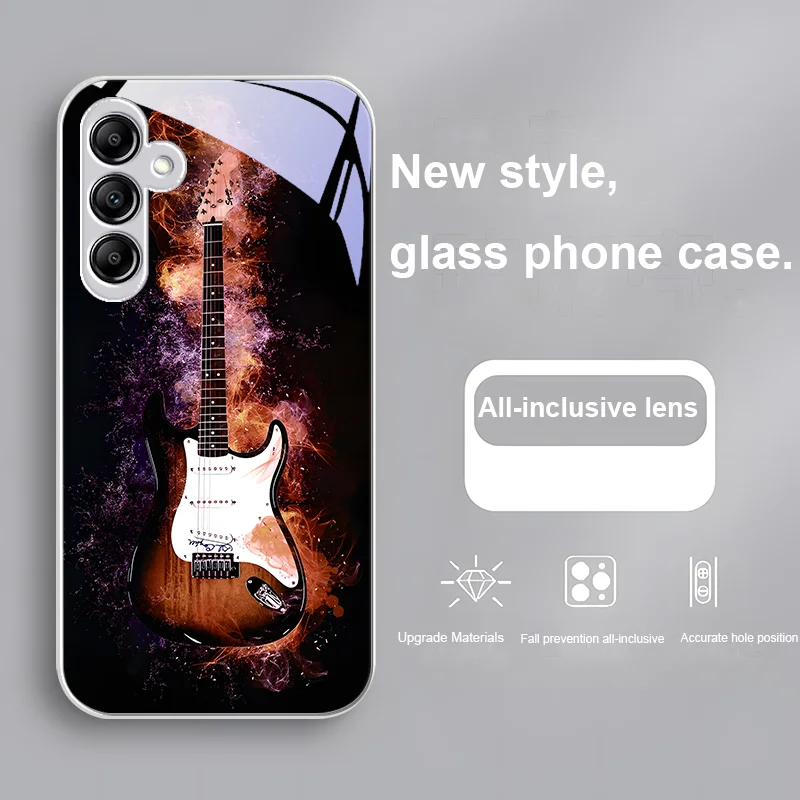 Гитарный инструмент белый для Samsung Galaxy A01 02 03 Core A04 A14 4G A13 54 34 31 20 25 23 22 5G S21 Ultra S20