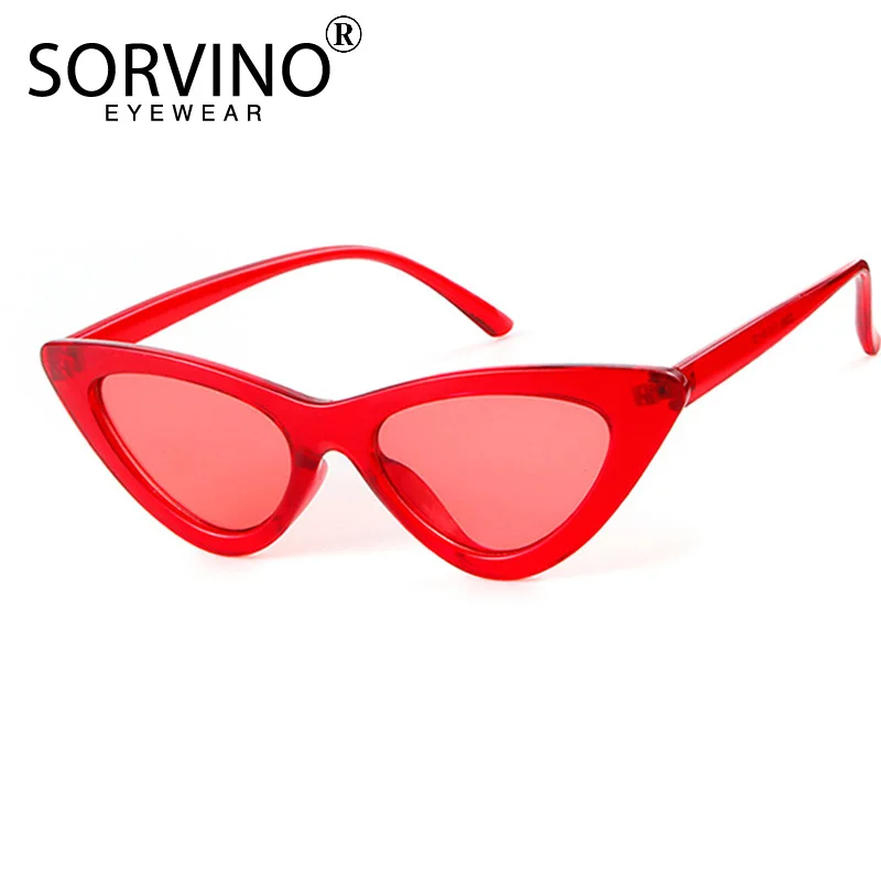 

SORVINO 2021 Black Frame Triangle Cat Eye Sunglasses Women Brand Designer Retro Cateye Sun Glasses Shades Flat Lens Oculos SVN08