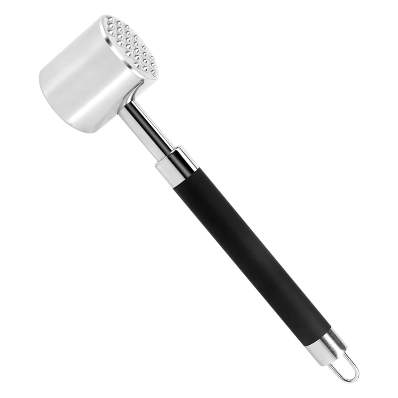 

A63I Meat Tenderizer Mallet Hammer - Stainless Steel - Dual-Sided Tool For Tenderizing, - Dishwasher Safe