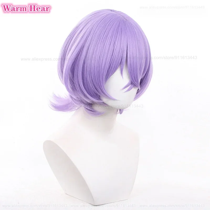 Game ES Hanamura Fuyume Синтетический аниме короткий 35 см фиолетовый косплей парик