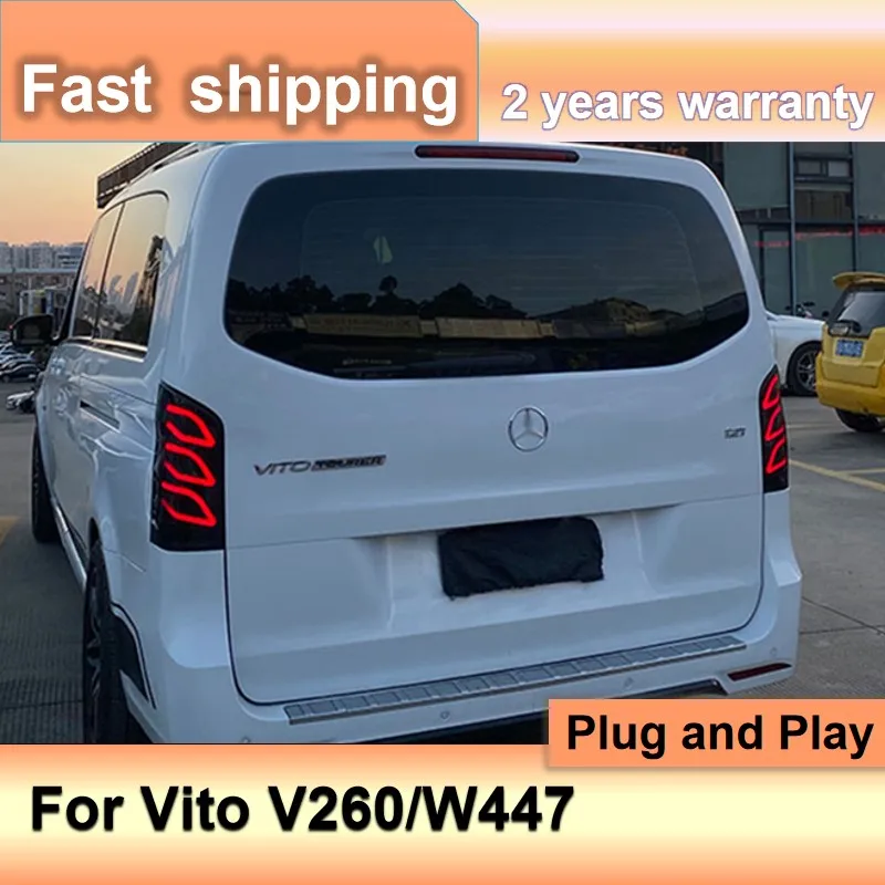 

Car Accessories for Mercedes Vito taillights 2016-2021 Benz W447 Tail DRL+ Dynamic Turn Signal+Brake+Reversing+Fog V260 Rear