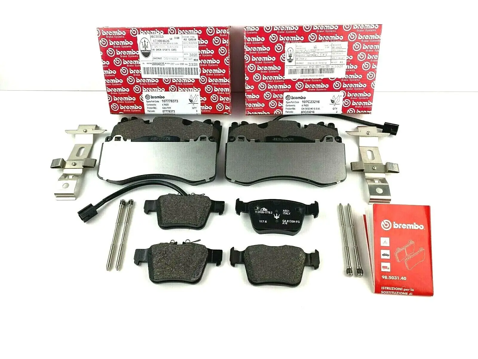 Передние и задние тормозные колодки для Maserati Levante S-оригинальные