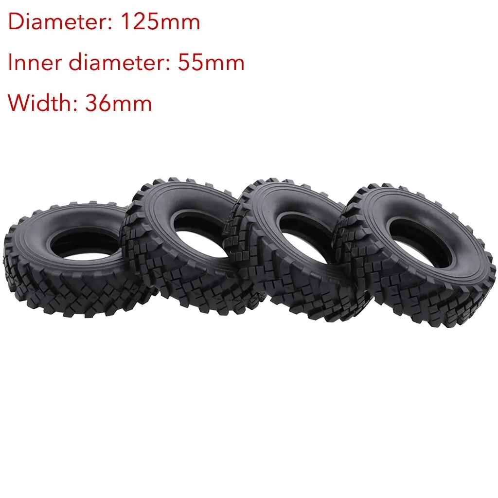 

4PCS 2.2" Mud Grappler Rubber Tyre 2.2 Wheel Tires 120*48MM for 1:10 RC Rock Crawler Traxxas TRX4 TRX-6 Axial SCX10 90046 Redcat