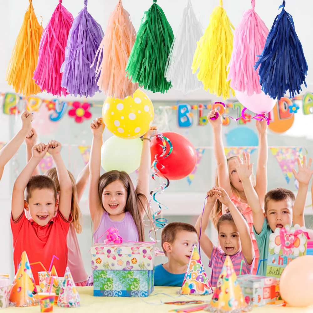 

Набор гирлянд из 5 разноцветных салфеток с кисточками