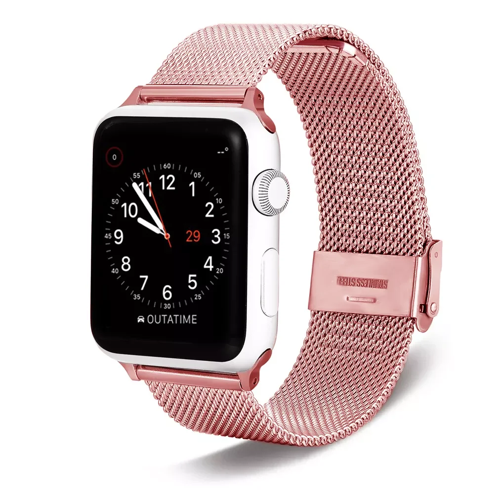

For Apple Watch band 7 strap 38/40/41MM 42/44/45MM Milanes Stainless Steel strap iwatch metal Strap Band series 1 2 3 4 5 6