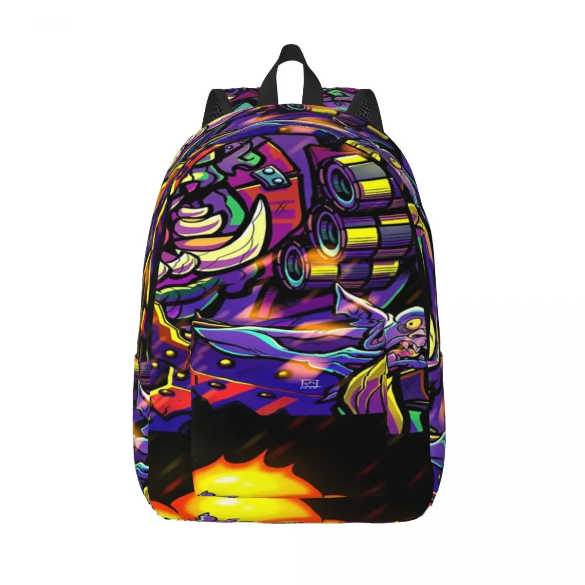 Простой и стильный холщовый рюкзак с изображением чудовища женский