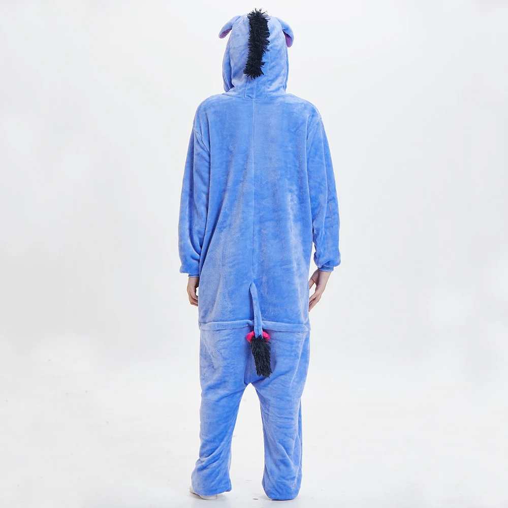 Adults Winter Flannel Onesies Women Hooded Sleepwear Nightwear Overalls Warm Animal Kigurumi Halloween Festival Cosplay Costumes