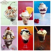 diy 5d diamond embroidery delicious cherry ice cream diamond painting cross stitch kit dessert pictures cafe kitchen wall decor