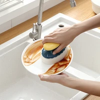 kitchen sponge brush kitchen cleaning brush with handle household decontamination dishwashing pot bathtub wall cleaning tools
