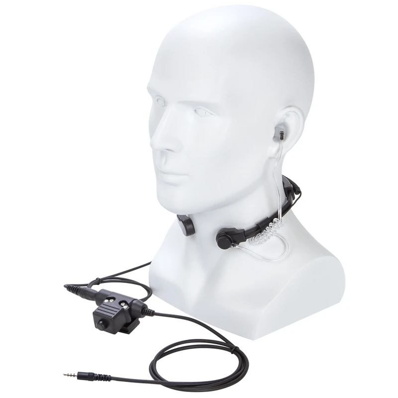 

U94 PTT Walkie Talkie Headset 3.5mm Plug Telescopic Throat Shock Air Conductor Mic Headphones for Walkie Talkie Radio