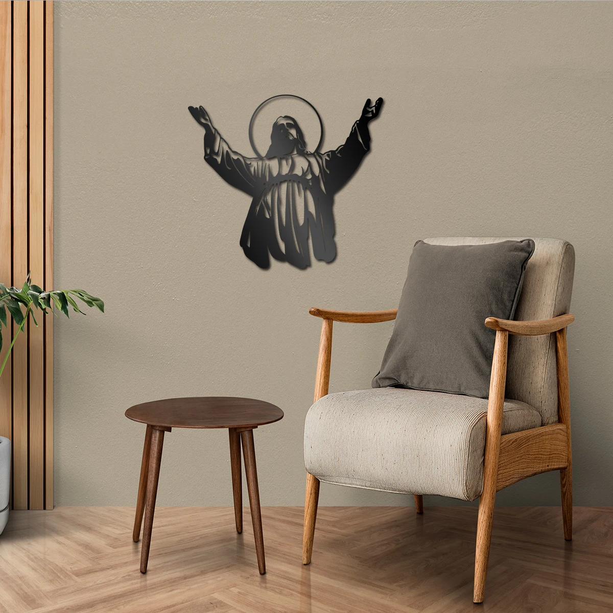 Украшение с изображением Иисуса на стену силуэт вырез знаки черная фермерская