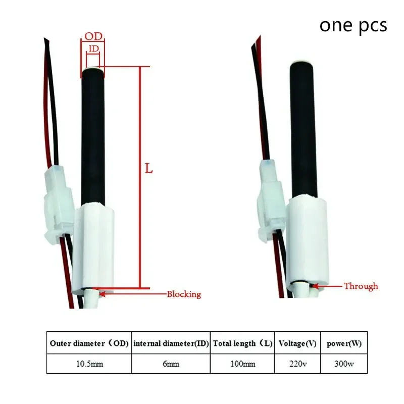 

220 В 350 Вт зажигатель для плиты, черный керамический воспламенитель, нагревательная трубка, свеча зажигания для печи на пеллетах, 10,5*6*100 мм